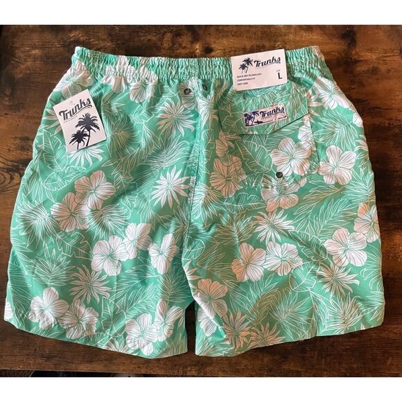 Trunks Tropical soft lime swimming shorts NWT Size L - Picture 9 of 13